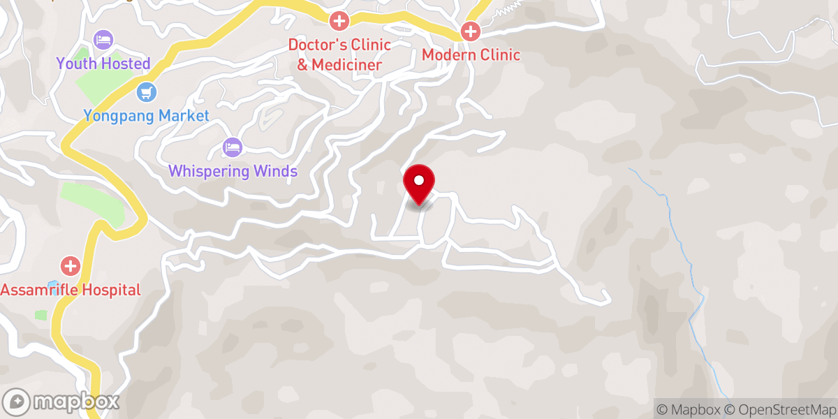 Map showing location of Chang Baptist Church, Majakong ward, Mokokchung