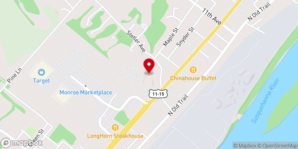 Map showing location of Brookside Ministries Church