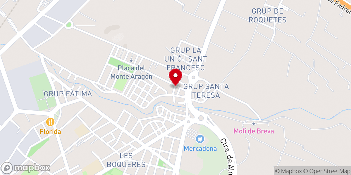 Map showing location of Iglesia de Santa María de los Ángeles