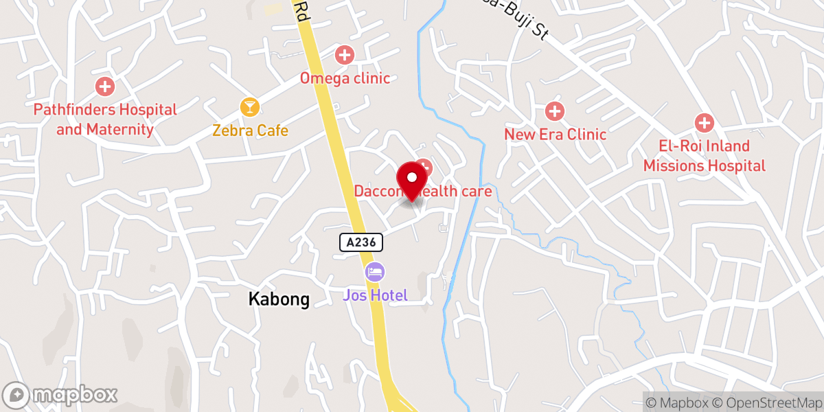 Map showing location of Dunamis international Gospel Centre (DIGC) Jos