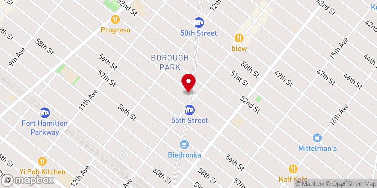 Map showing location of Congregation Tzidkas Ruchel Inc