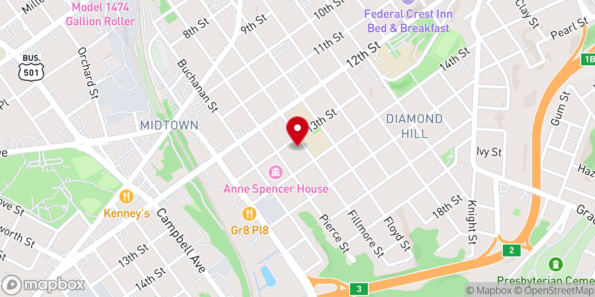 Map showing location of Marshall Chapel African Methodist Episcopal Church