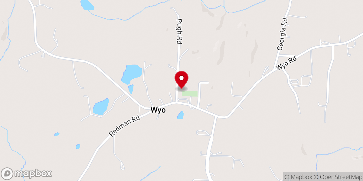 Map showing location of Mount Olive Methodist Church
