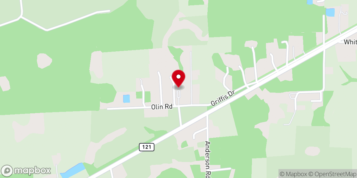 Map showing location of Fellowship Baptist Church