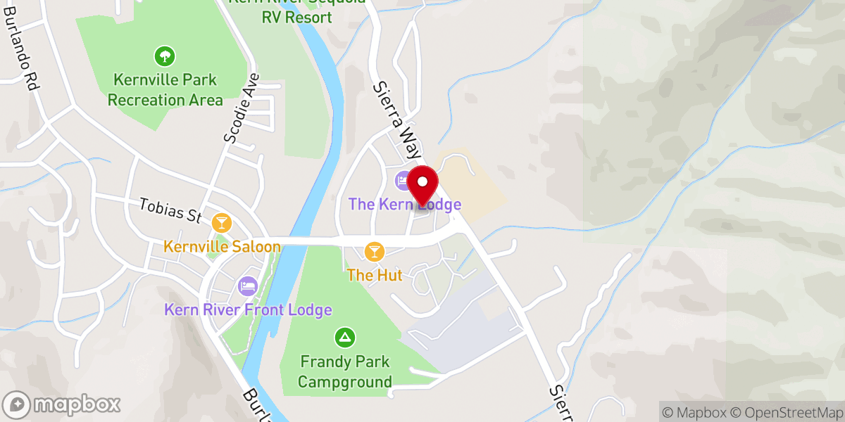Map showing location of Kernville Baptist Church
