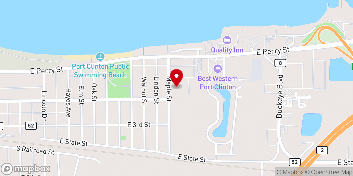 Map showing location of Port Clinton Bible