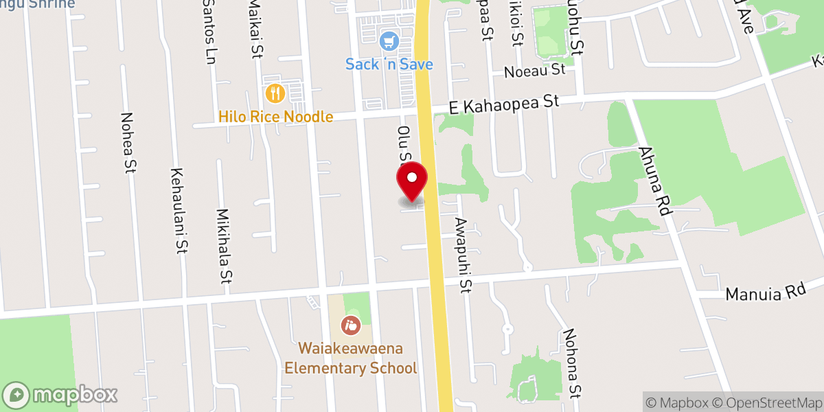 Map showing location of The House Hilo