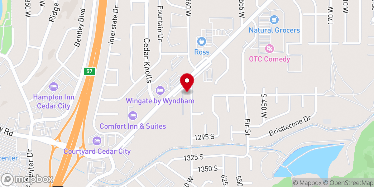 Map showing location of Mountain View Baptist Church
