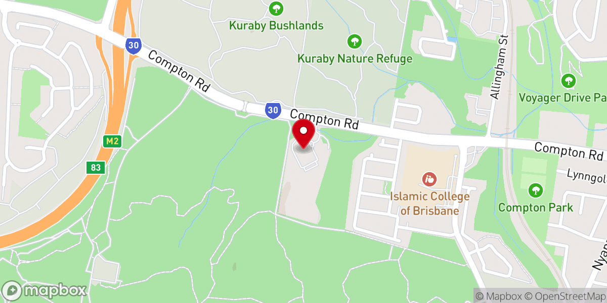 Map showing location of Karawatha Chapel of The Church of Jesus Christ of Latter-day Saints