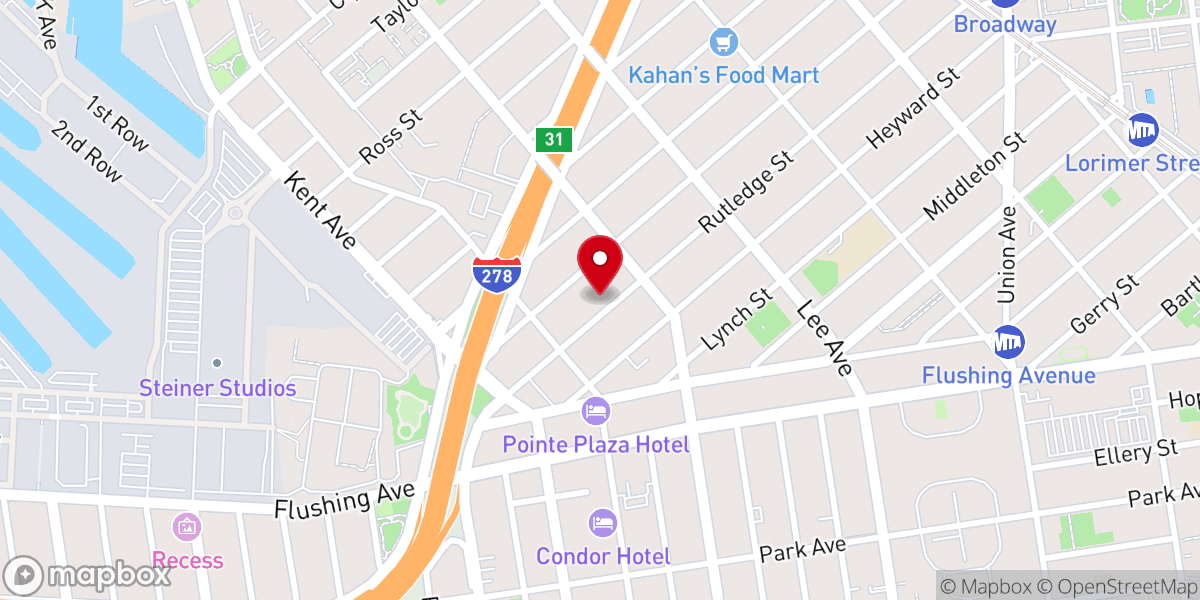 Map showing location of Kollel Erev Uboker Odeh Hashem Viznitz Inc