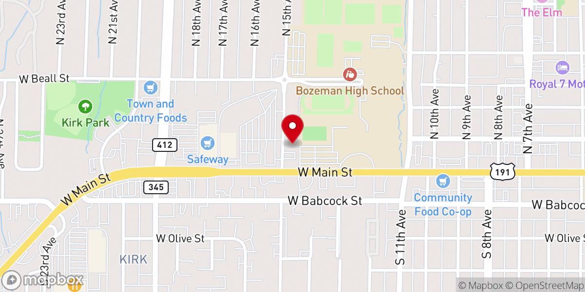 Map showing location of Bozeman Seventh-day Adventist Church