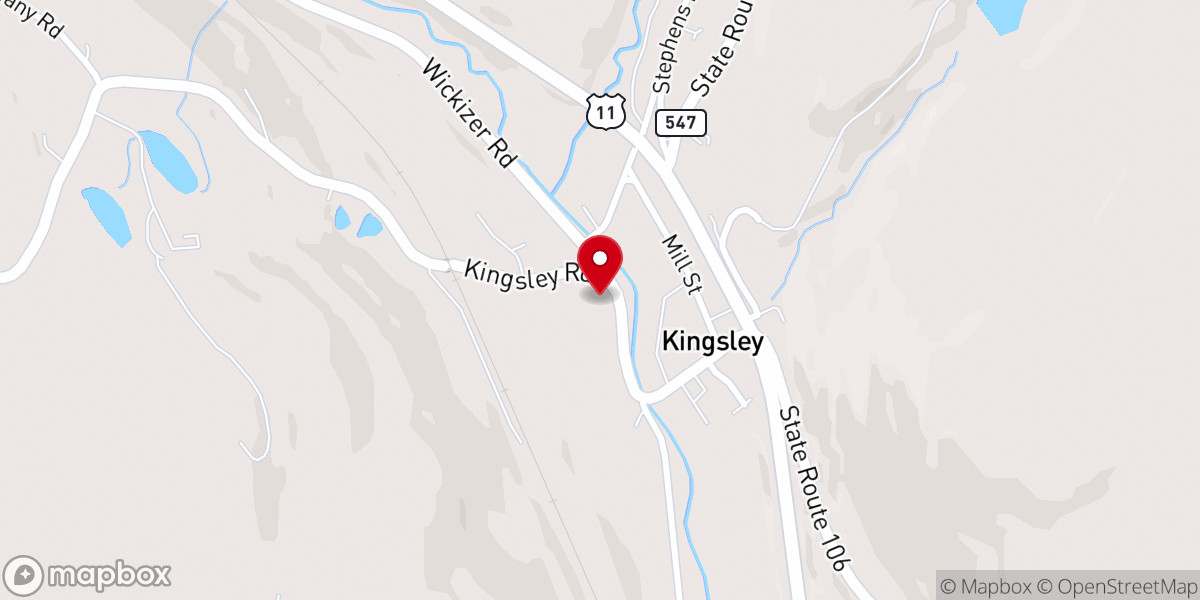 Map showing location of Kingsley Methodist Church