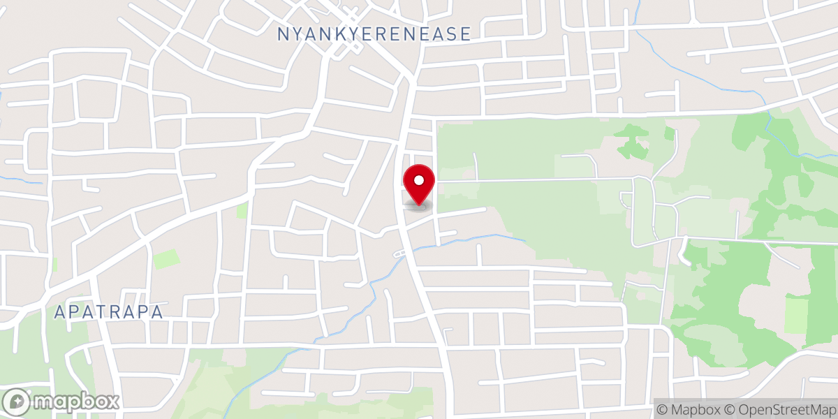 Map showing location of Baptist International Worship Center Kumasi