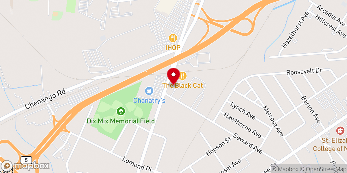 Map showing location of Thompkins Memorial Chapel
