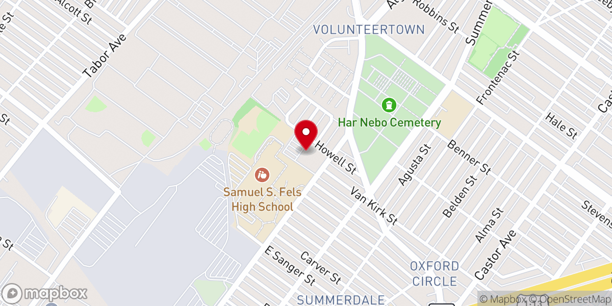 Map showing location of Oxford Circle Mennonite Church