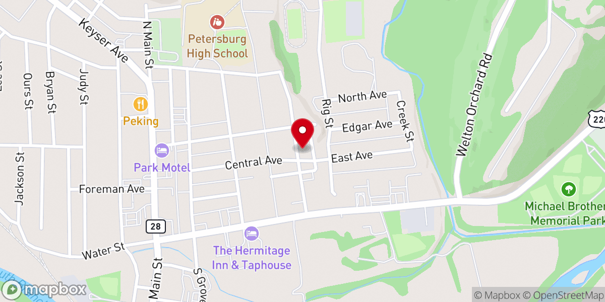 Map showing location of West Virginia Convention-Bapts