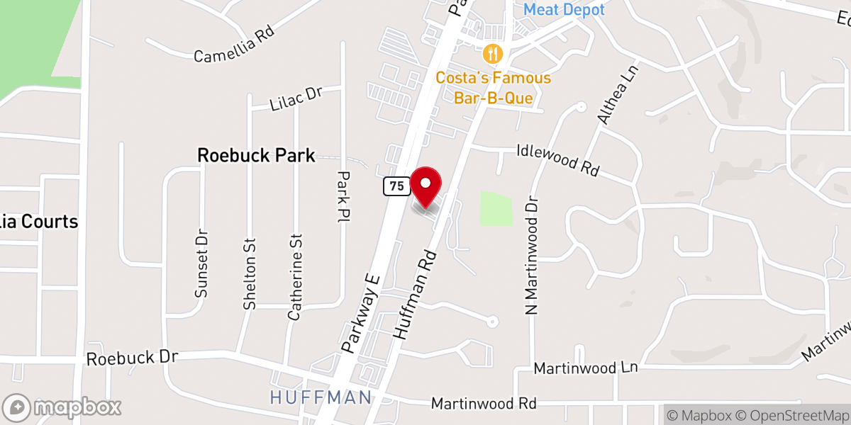 Map showing location of Our Lady of Lourdes Catholic Church