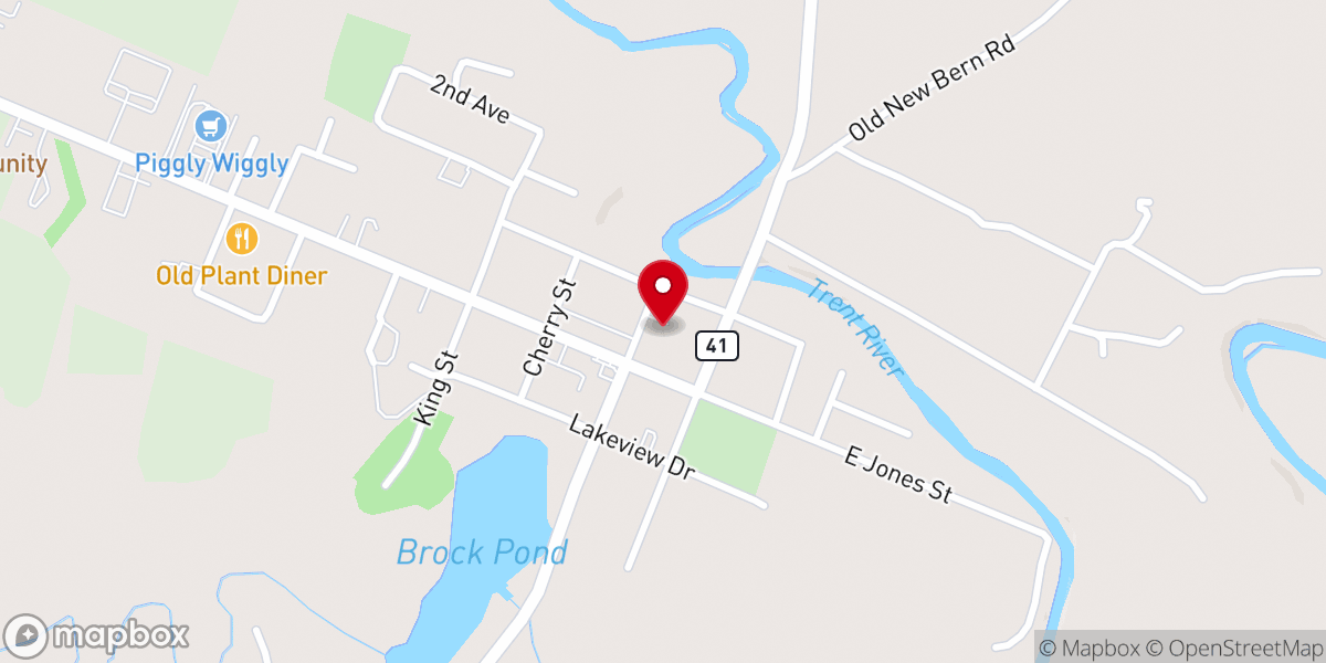 Map showing location of Trenton Methodist Church