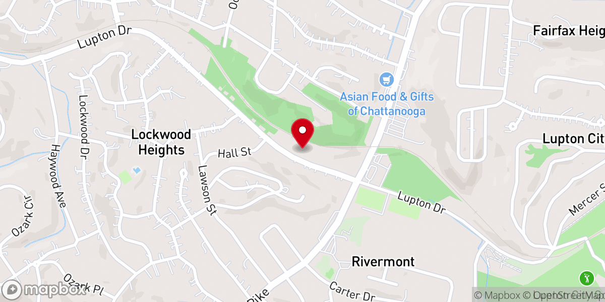 Map showing location of Lupton Drive Baptist Church
