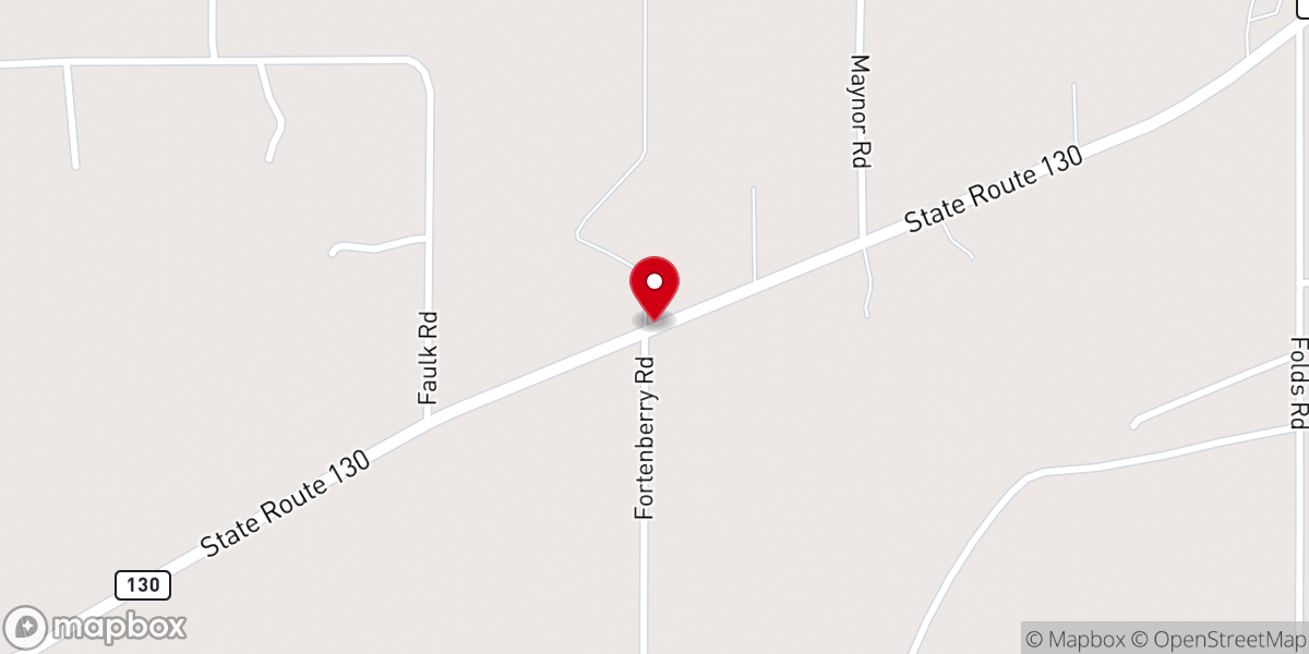 Map showing location of Sardis Baptist Church