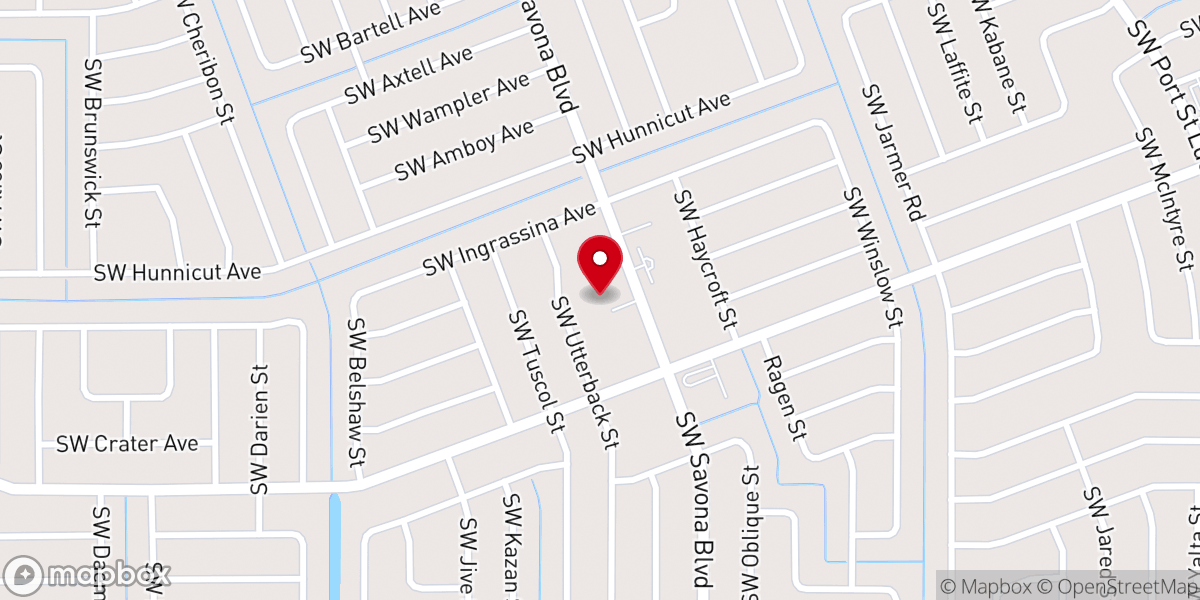 Map showing location of Treasure Coast Deaf Church