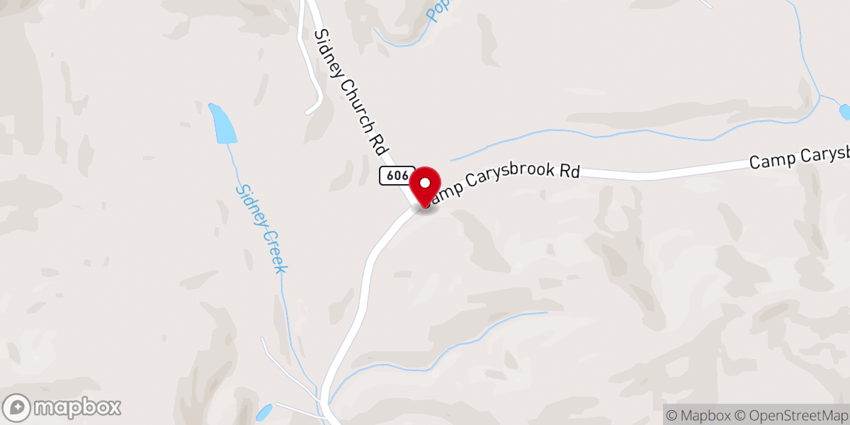 Map showing location of Sidney United Methodist Church