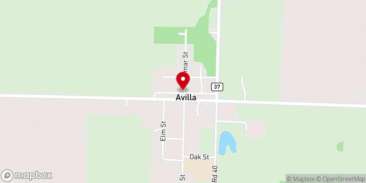 Map showing location of Bank of Avilla