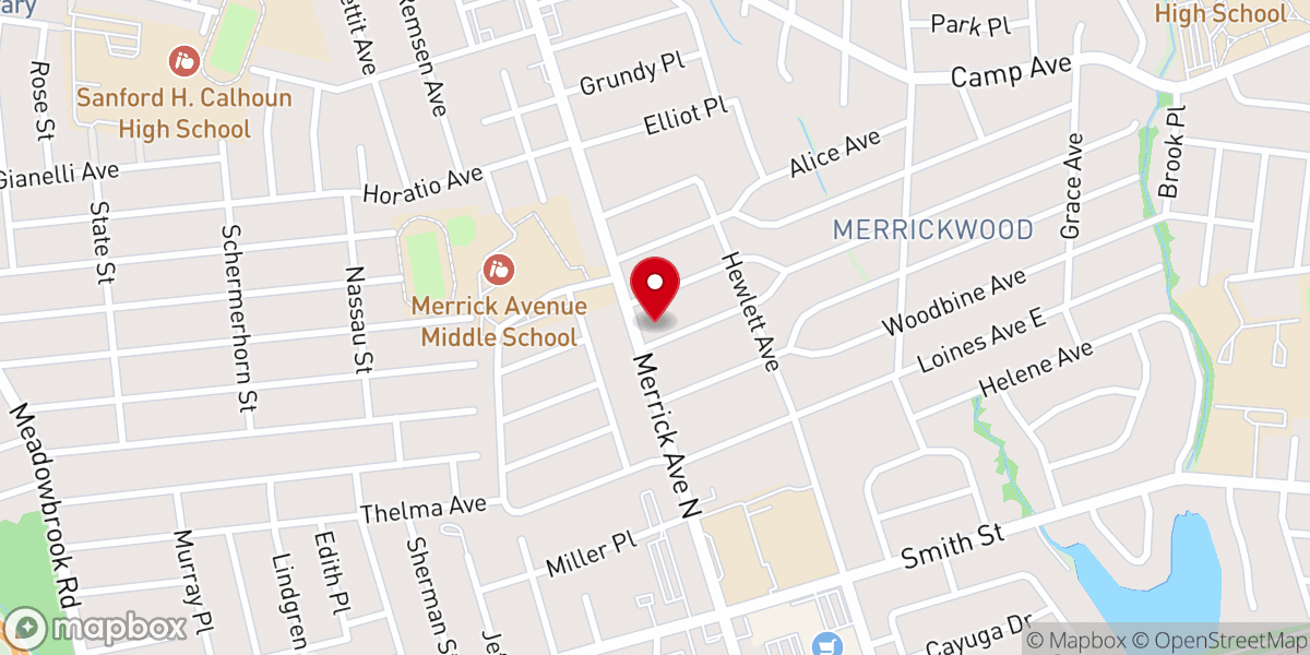 Map showing location of St. John's Lutheran Church