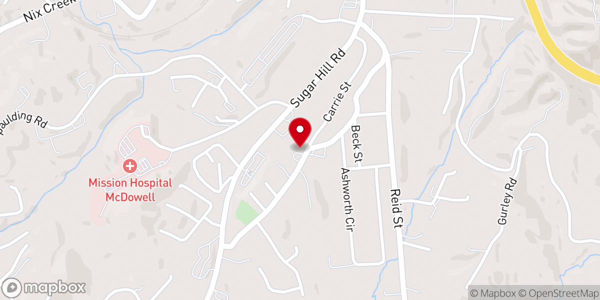 Map showing location of Iglesia Bautista Monte Sinai Fundamental Independiente Marion, NC