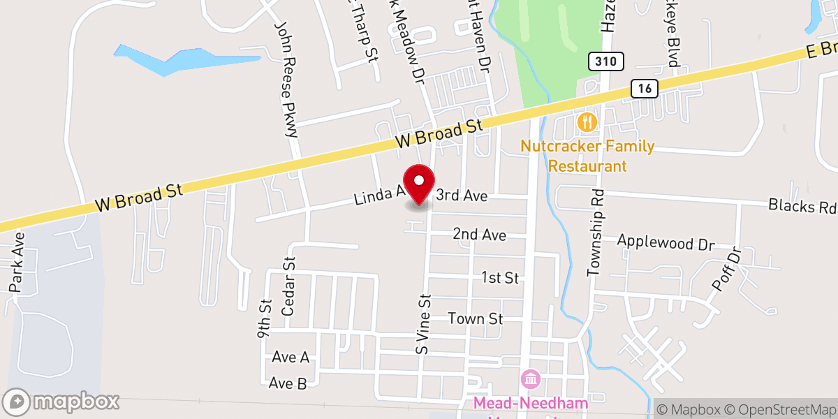 Map showing location of United Methodist Church