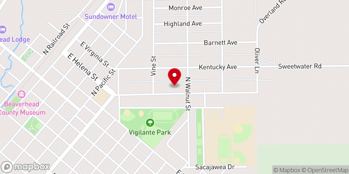 Map showing location of Dillon Baptist Church