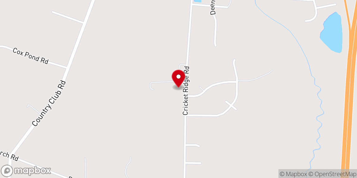 Map showing location of Cricket Ridge Pentecostal