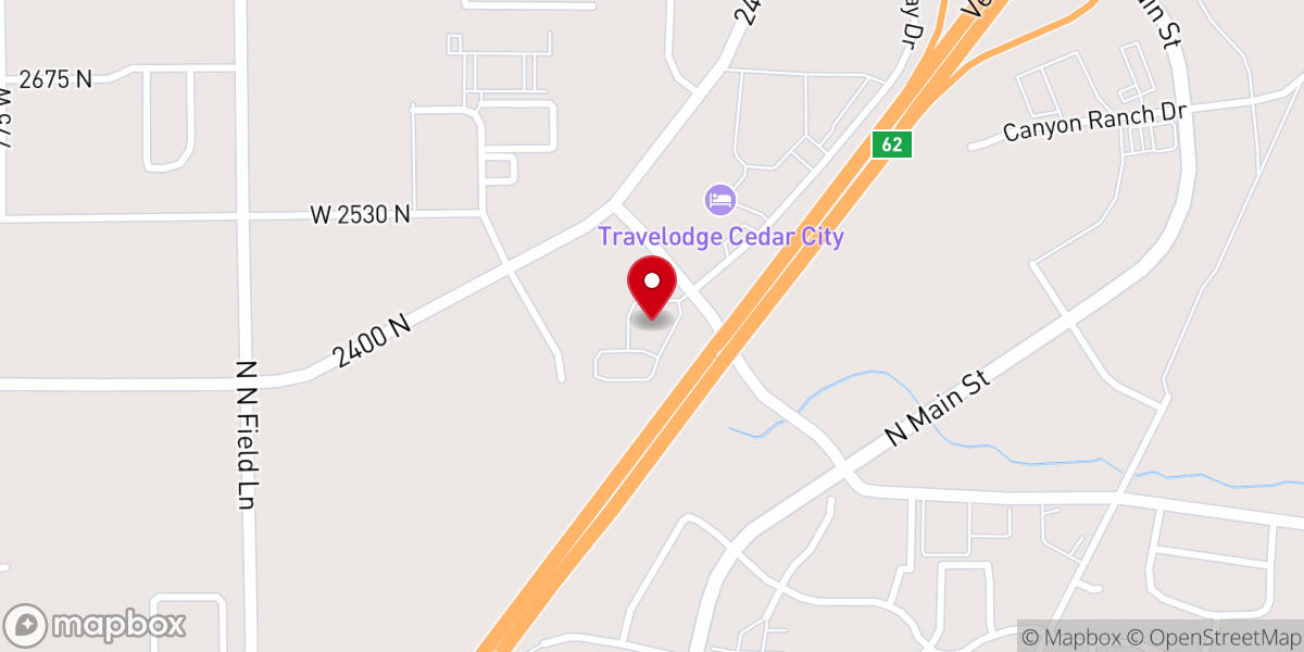 Map showing location of Calvary Chapel Cedar City