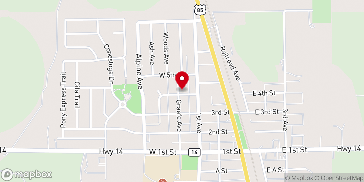 Map showing location of First Lutheran Church