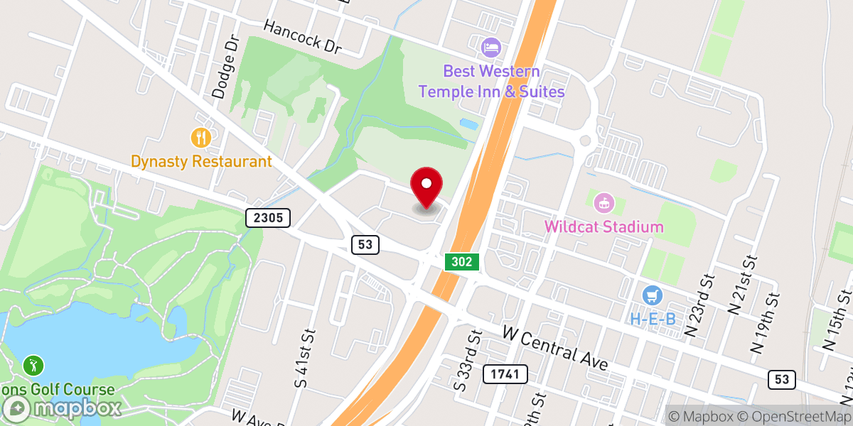 Map showing location of Western Hills Church of Christ