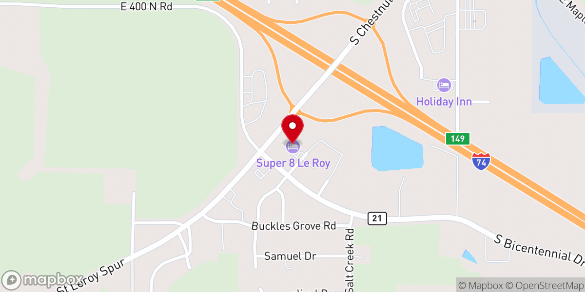 Map showing location of Days Inn by Wyndham Le Roy/Bloomington Southeast