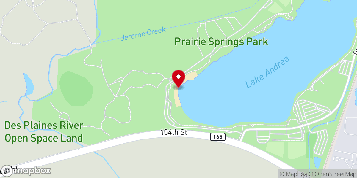Map showing location of Lake Andrea Beach