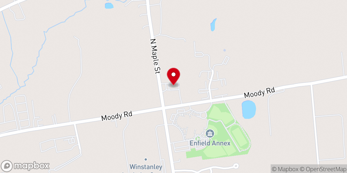 Map showing location of Enfield Elks Lodge #2222