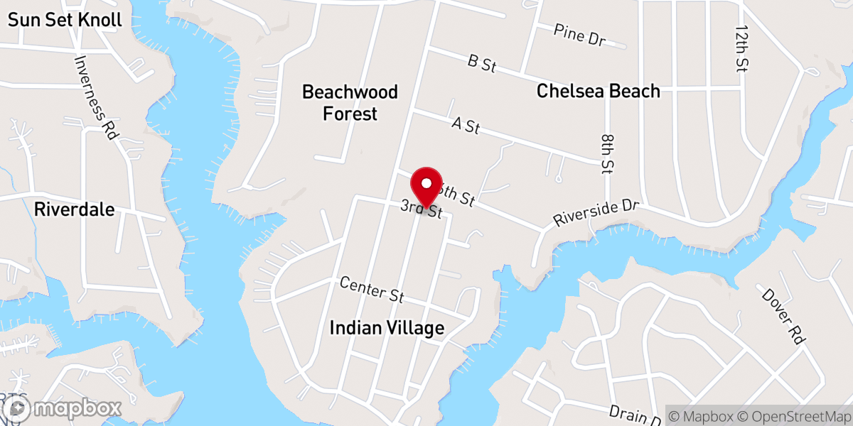Map showing location of Magothy Chelsea Community Lutheran Church