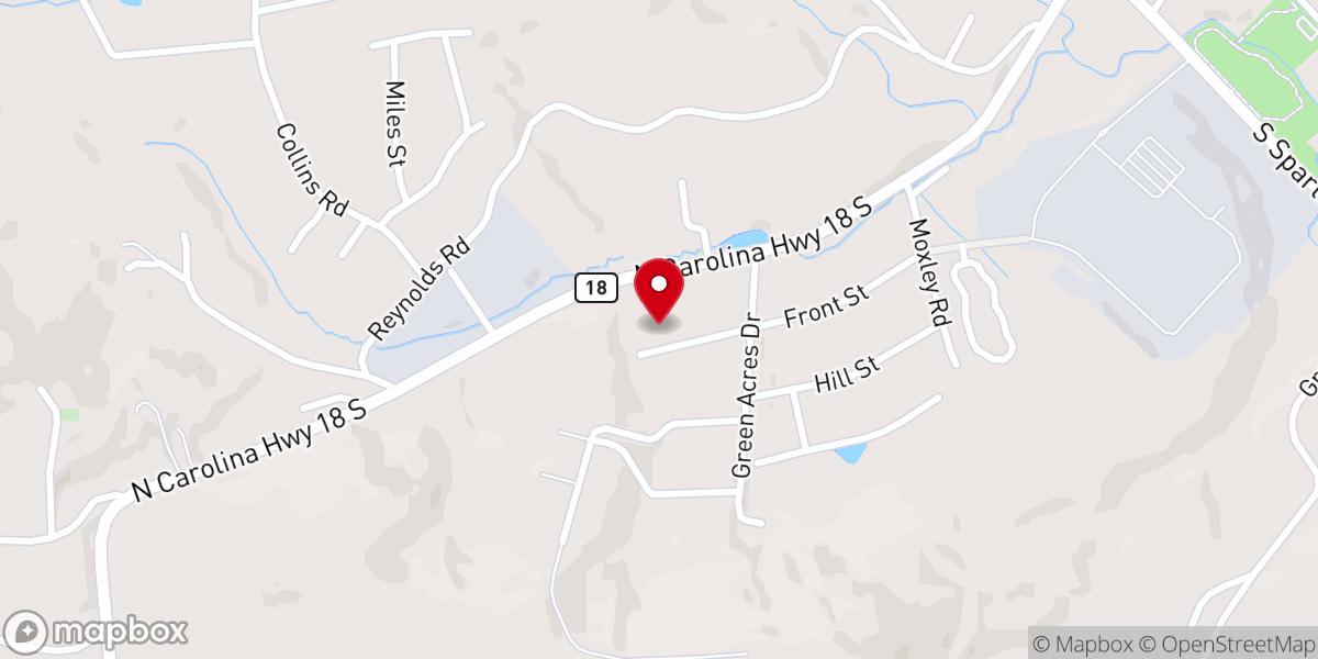 Map showing location of West Side Baptist Church