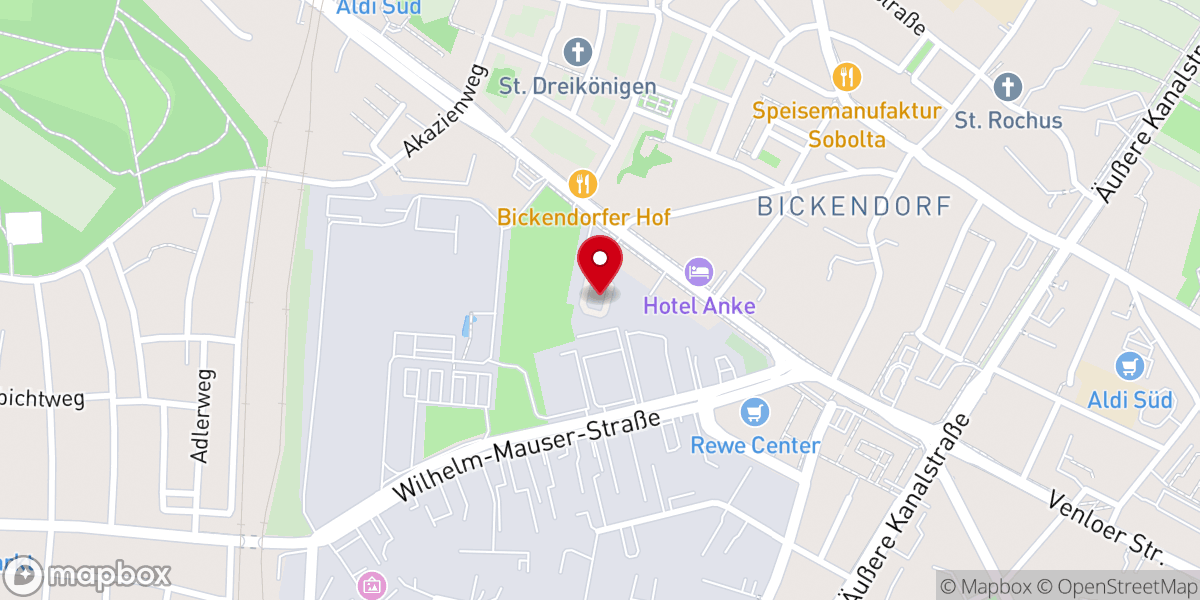 Map showing location of Echo Kirche Köln (Hub)