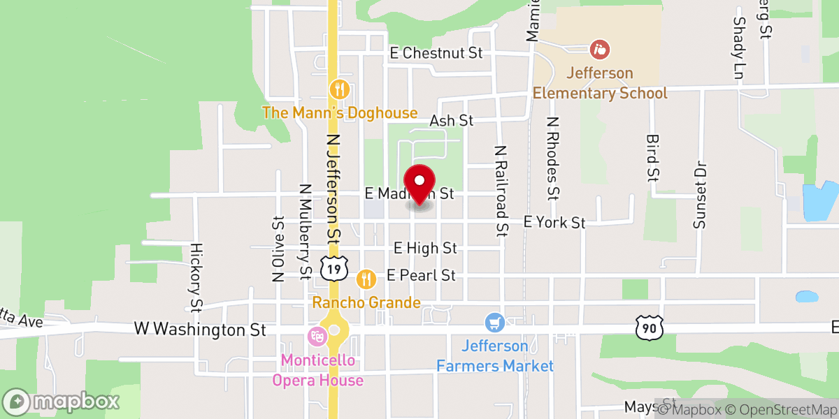 Map showing location of Bethel A.M.E. Church