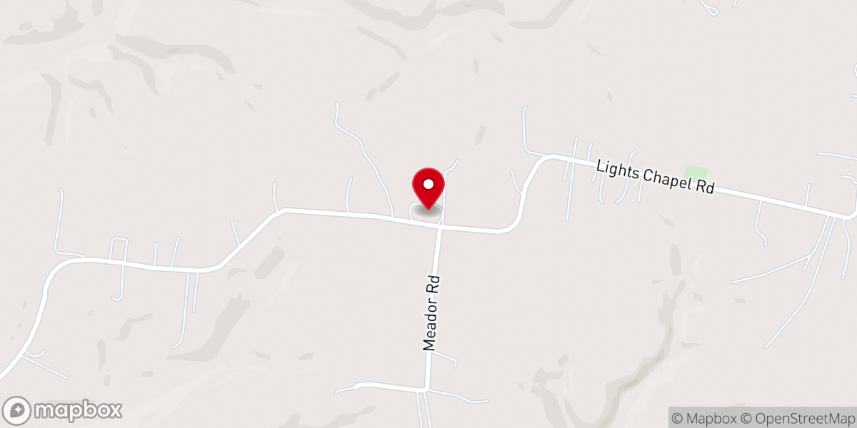 Map showing location of Lights Chapel Baptist Church