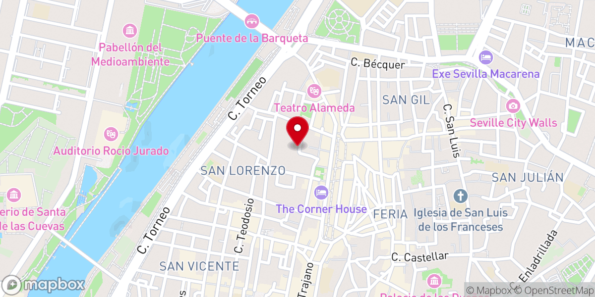 Map showing location of Convento de Santa Clara de Sevilla