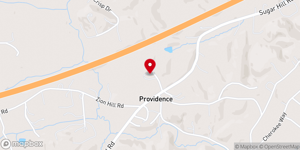 Map showing location of Providence Church