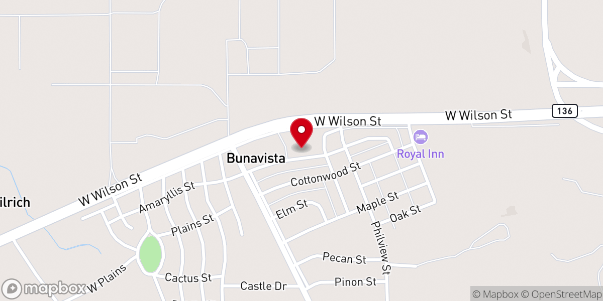 Map showing location of New Life Church Borger
