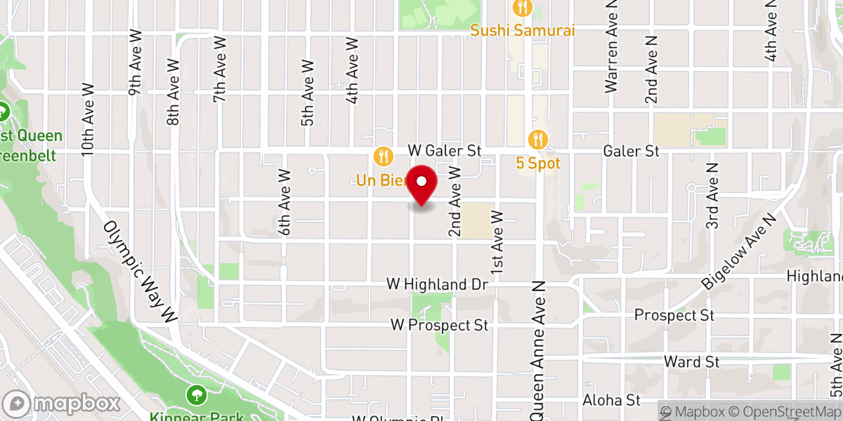 Map showing location of Queen Anne Christian Church