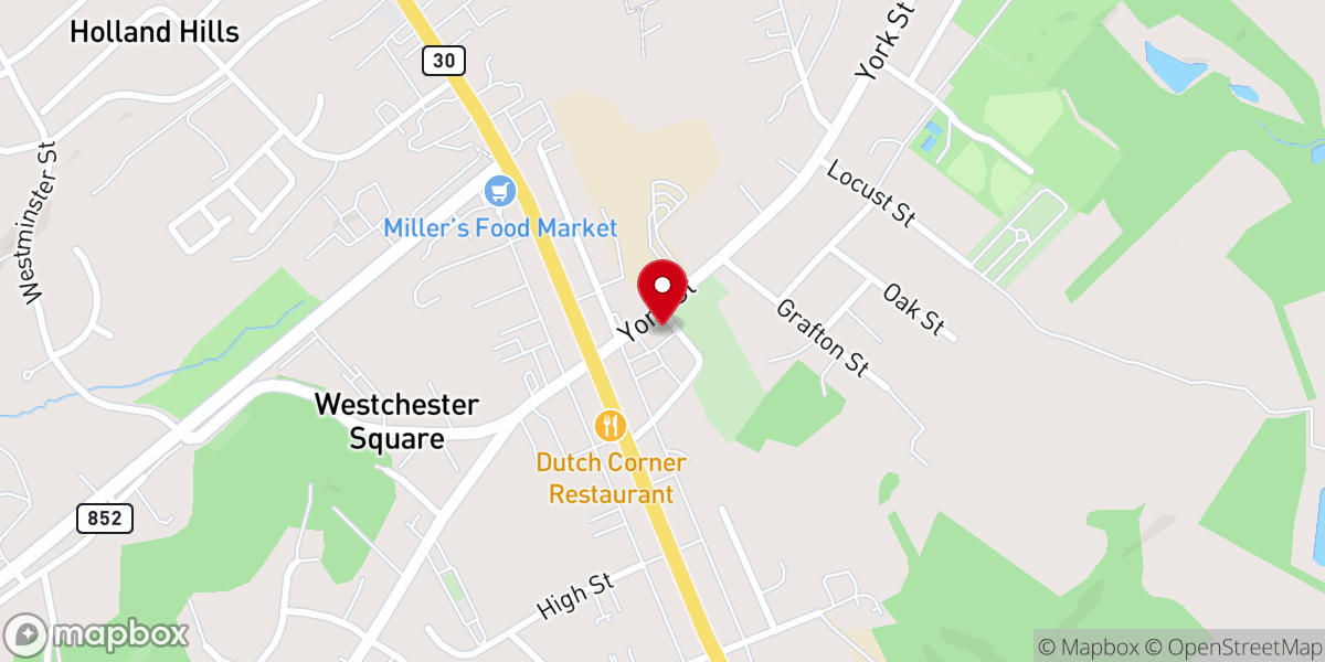 Map showing location of Trinity United Church of Christ