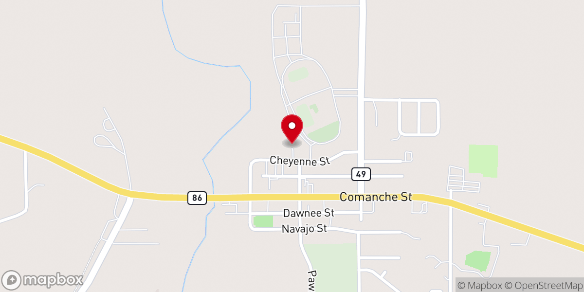 Map showing location of Kiowa Creek Food Bank - Food Distribution Center