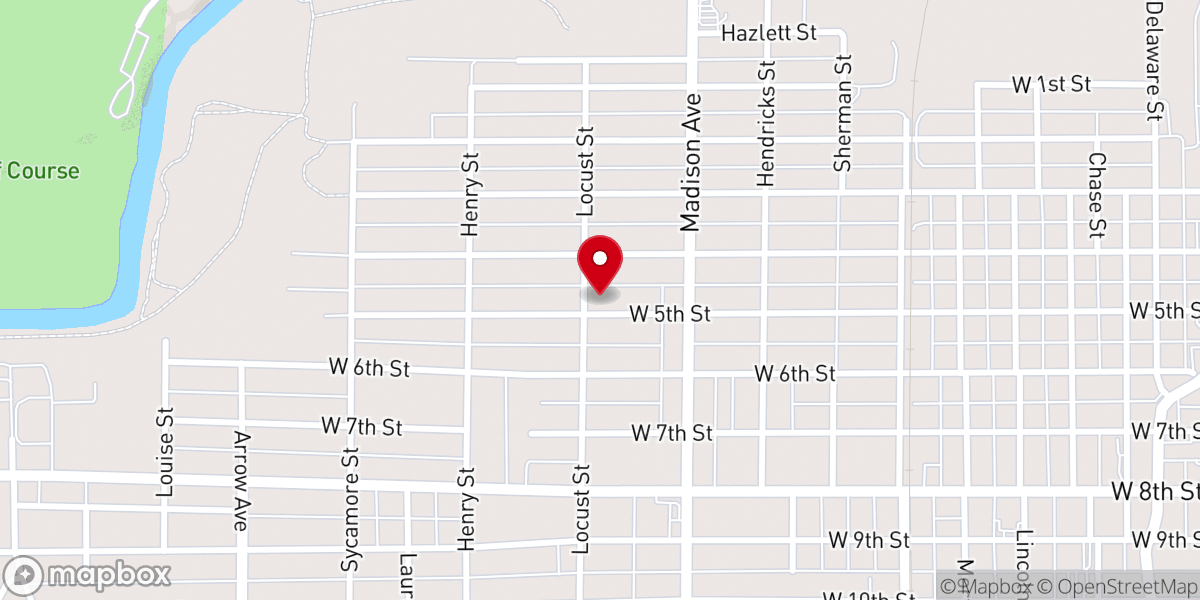 Map showing location of Fifth St United Methodist Church
